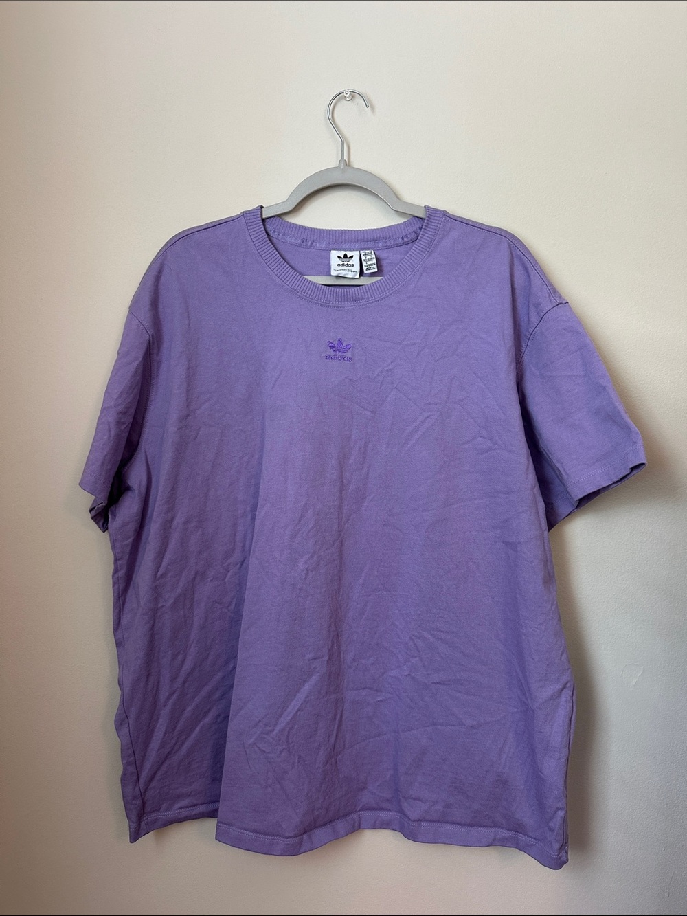 adidas Purple Trefoil Short Sleeve Crewneck Tee